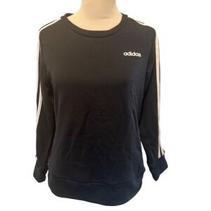Adidas Women's Black‎ Long Sleeve Crewneck Sweatshirt Pullover Top Activewear